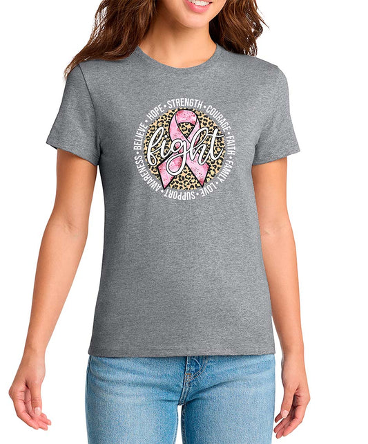 Ladies Breast Cancer Awareness T-Shirt | Fight Pink Ribbon Breast Cancer Awareness