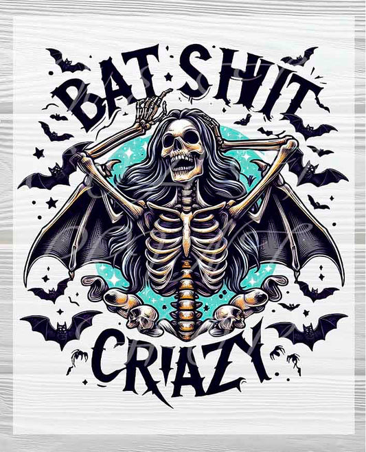 Bat Shit Crazy Halloween Heat Press Transfer | Halloween DTF Heat Press Transfers