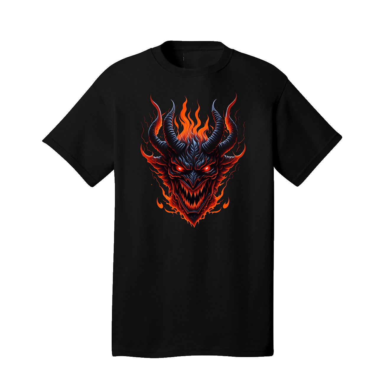 Spooky Horned Devil Halloween Graphic T-Shirt – 100% Cotton Halloween Shirt