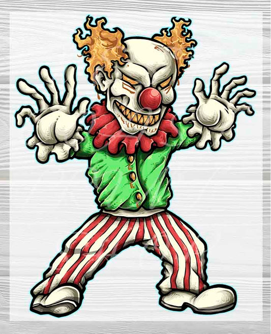 Evil Clown Halloween Heat Press Transfers | Halloween DTF Heat Press Transfers