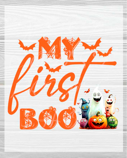 My First Boo Ready to Press Halloween Transfer | Cute Kid's Ready to press DTF Transfers