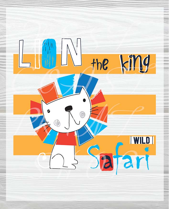 Ready to Press Cute Lion King Safari DTF transfer for babies and kids t-shirts!