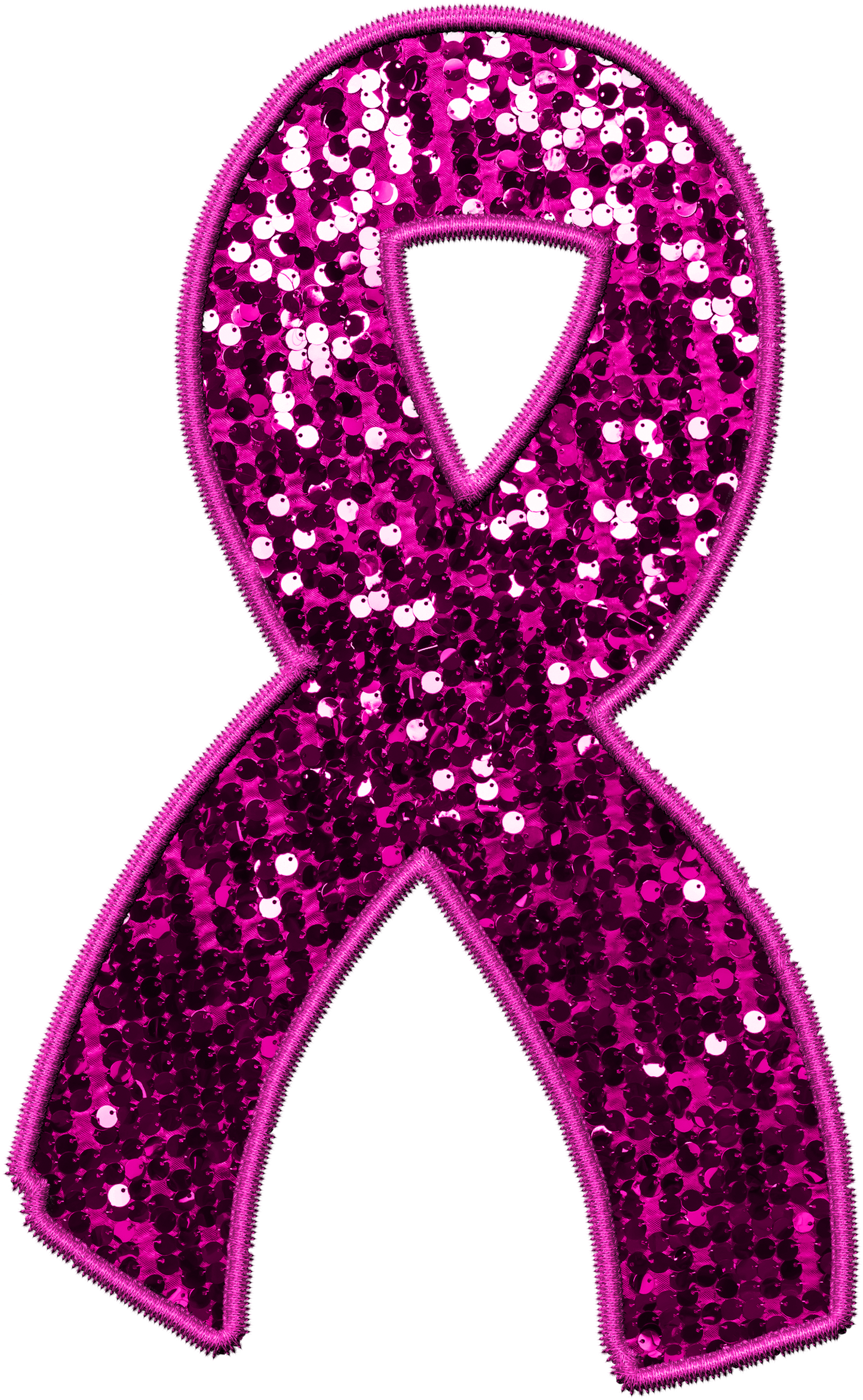 Faux Sequin and Embroidery Ribbon | Breast Cancer Awareness DTF Heat Press Transfers