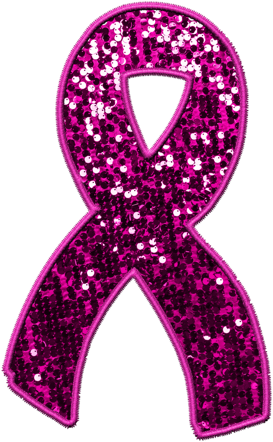 Faux Sequin and Embroidery Ribbon | Breast Cancer Awareness DTF Heat Press Transfers
