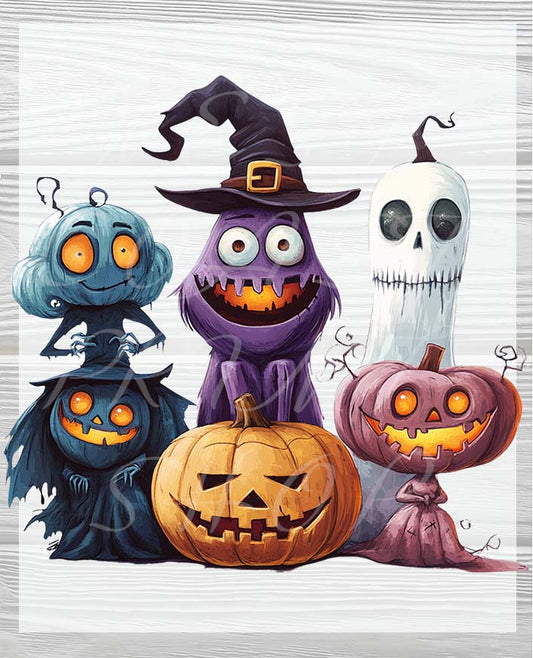 Ghosts and Goblins Halloween Heat Press Transfers | Halloween DTF Heat Press Transfers