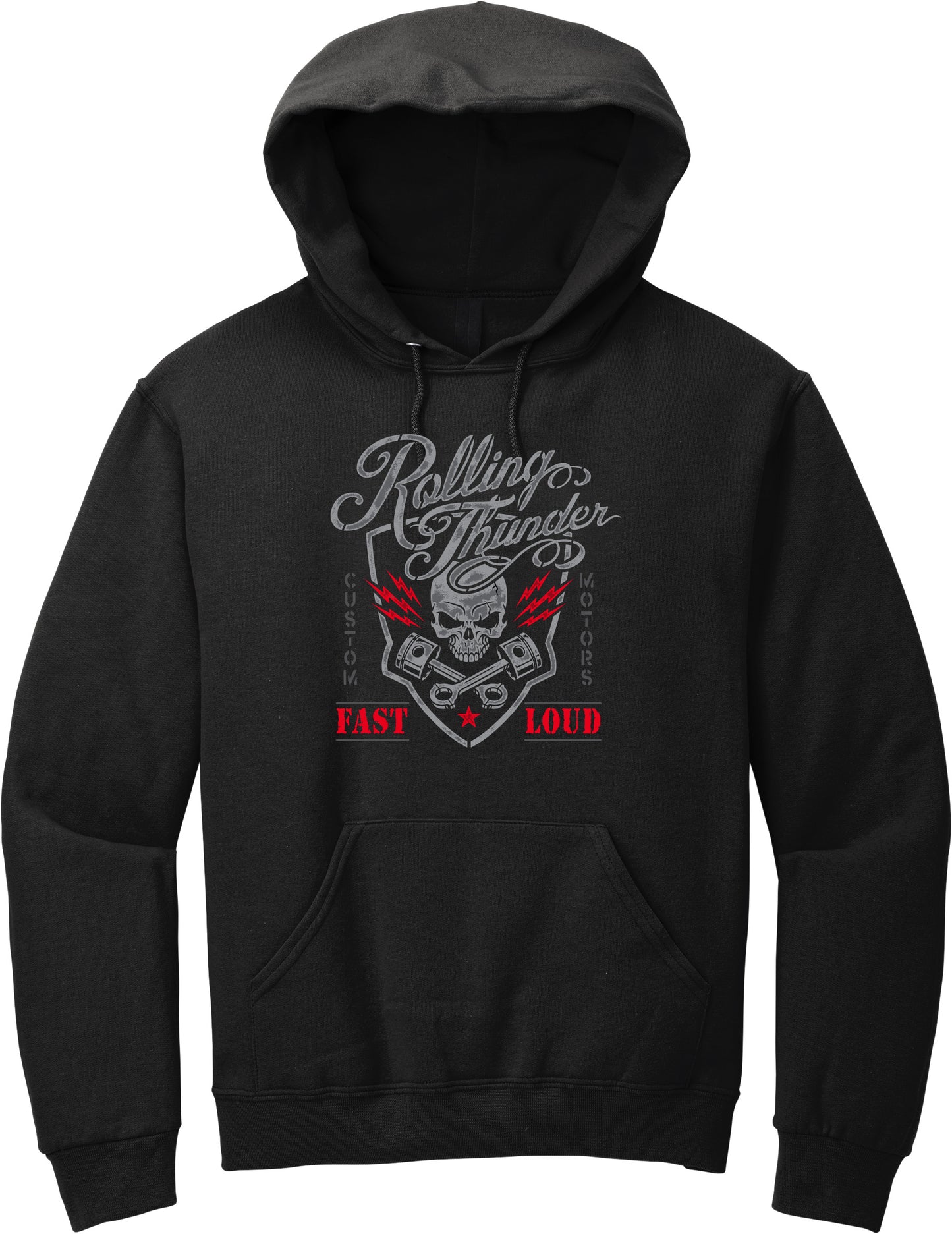 Rolling Thunder Skull Hoodie – Custom Motors Inspired Sweatshirt