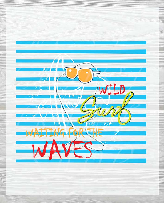 Ocean Themed Heat Press Transfers for Kid's and babies | Wild Surf Waiting for the Waves