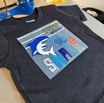 Wild Shark Heat Press Transfers for Kid's and babies | Ocean Adventures DTF Transfer