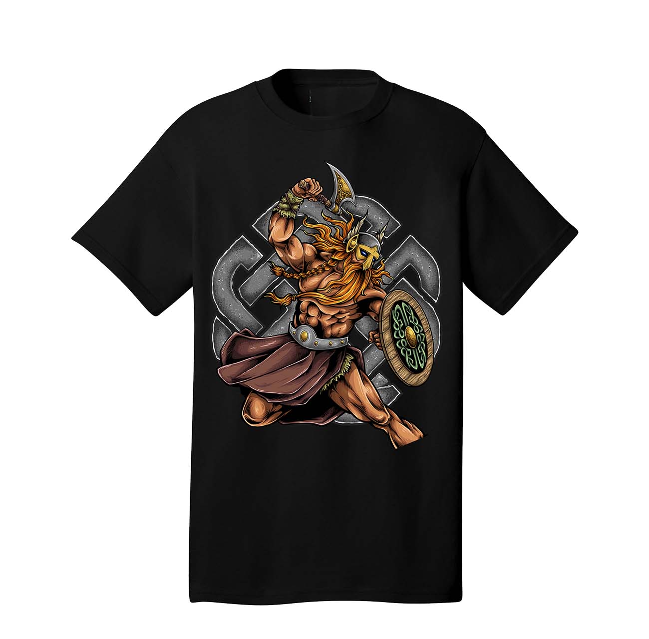 Viking Warrior T-Shirt – Bold Graphic Tee for Men & Boys | Norse Mythology, Battle Design