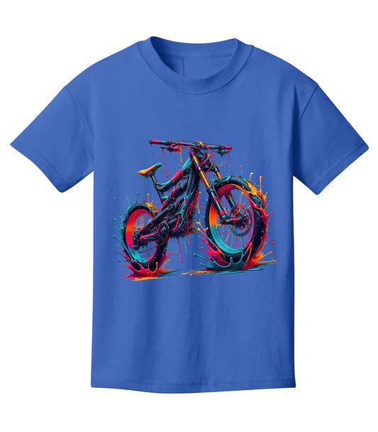 Vibrant Bike Graphic T-Shirt for Kids, Colorful Bike T-Shirt