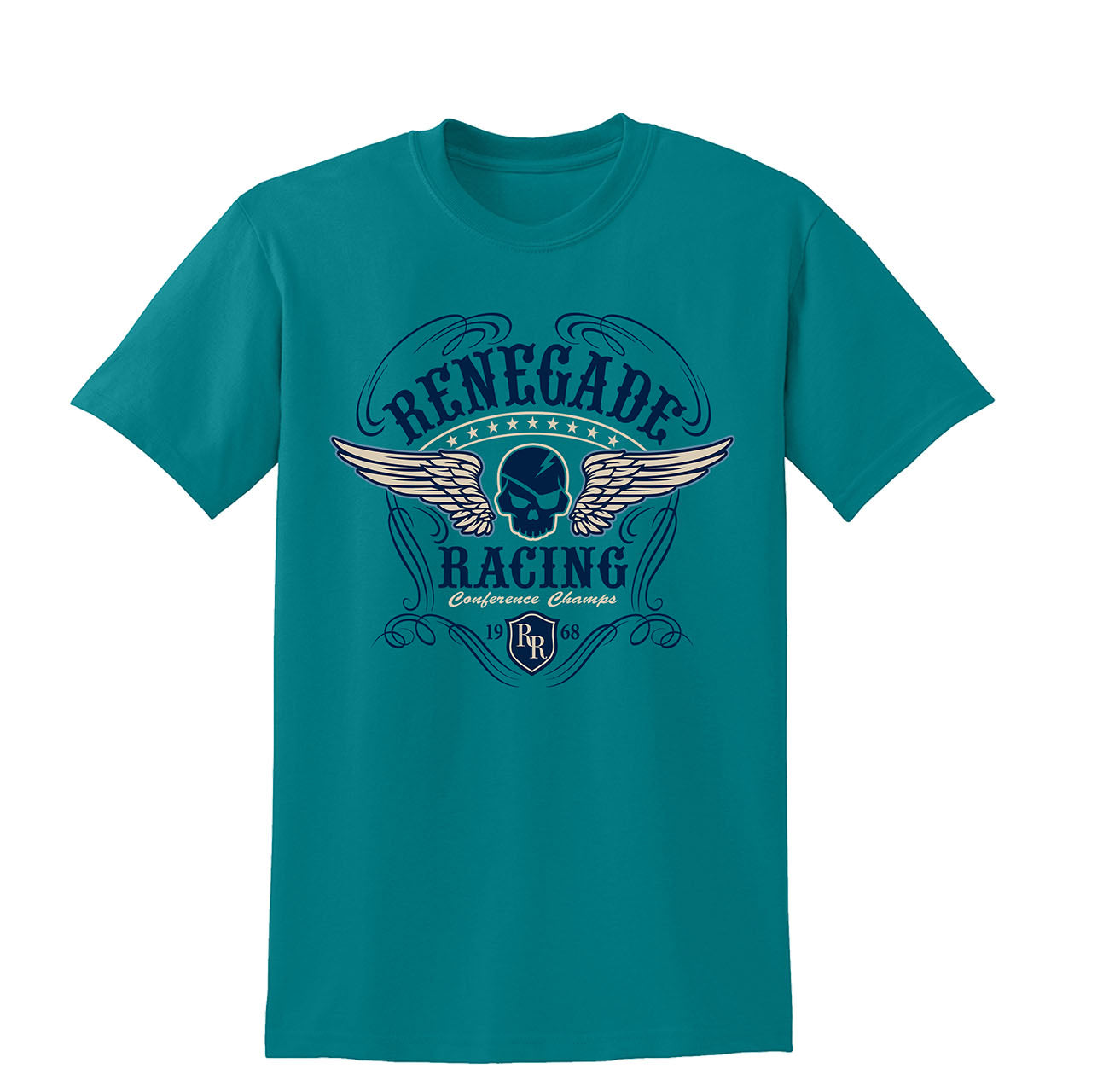 Renegade Racing Men’s DryBlend Shirt – Moisture-Wicking Graphic Tee for Motorsport Fans