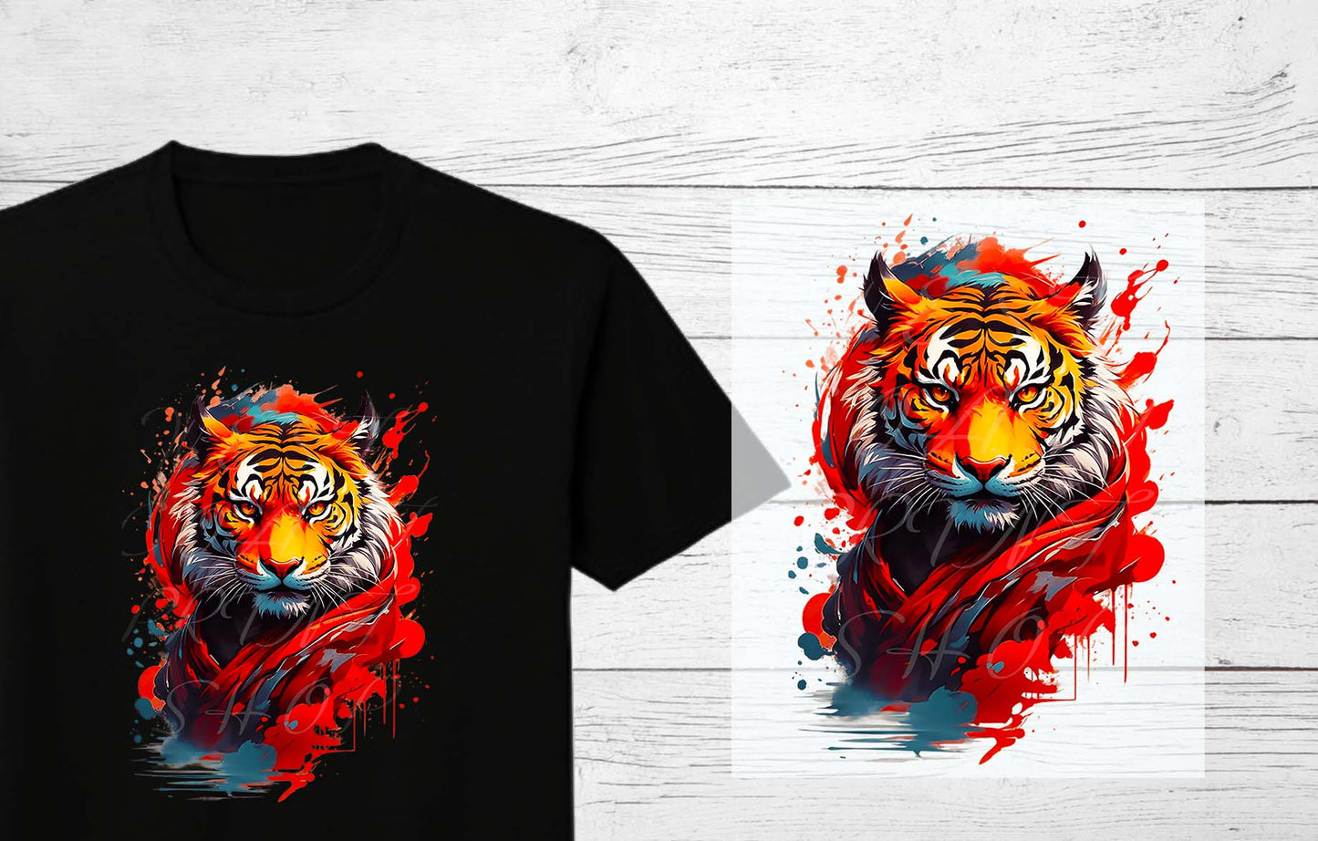 Ready to Press DTF Transfer  | Vibrant Tiger