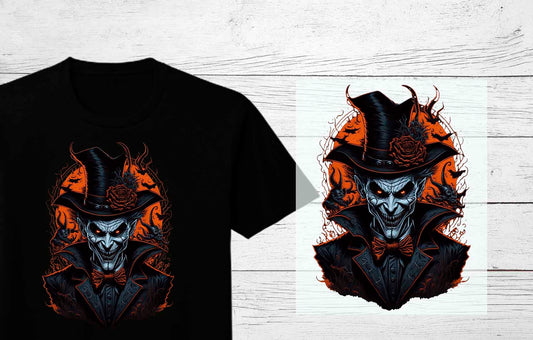 Spooky Devin in Hat Halloween DTF Heat press Transfers | Halloween Heat Press Transfers