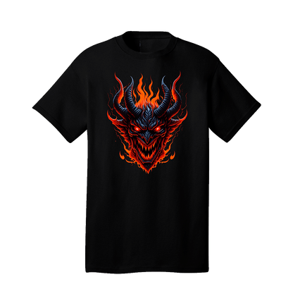 Spooky Horned Devil Halloween Graphic T-Shirt – 100% Cotton Halloween Shirt