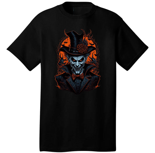 Spooky Devil in a Top Hat Halloween Graphic T-Shirt – 100% Cotton Halloween Shirt