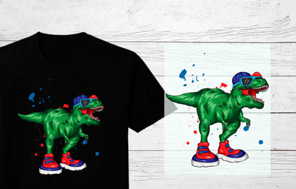 Dino Ready-to-Press DTF Transfers – Dinosaur Full Color Heat Press Transfer