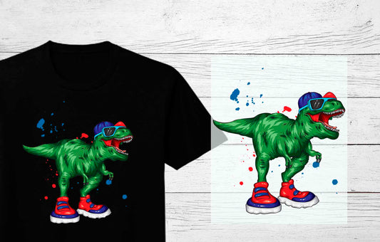 Dino Ready-to-Press DTF Transfers – Dinosaur Full Color Heat Press Transfer