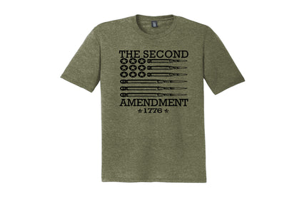 The Second Amendment, Patriotic Men's T-shirt, Military Green