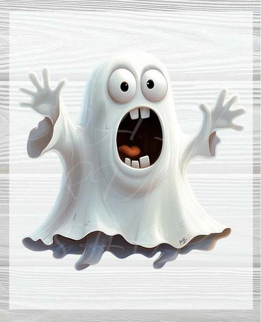 Ready to press Halloween Designs  | Scared Ghost