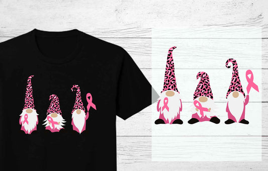 Pink Gnomes | Breast Cancer Awareness DTF Heat Press Transfers