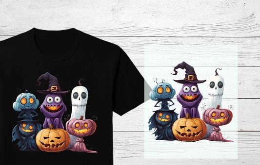 Ghosts and Goblins Halloween Heat Press Transfers | Halloween DTF Heat Press Transfers