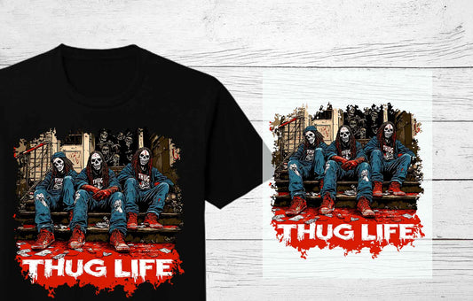 Thug Life Halloween Ready to press DTF Transfers  | Halloween Heat Press Transfers