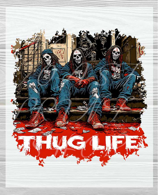 Thug Life Halloween Ready to press DTF Transfers  | Halloween Heat Press Transfers