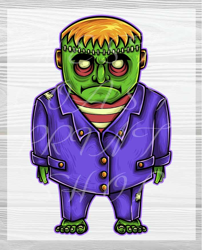 Kid's Frankenstein Ready to Press Halloween Transfer | Cute Kids Ready to press DTF Transfers