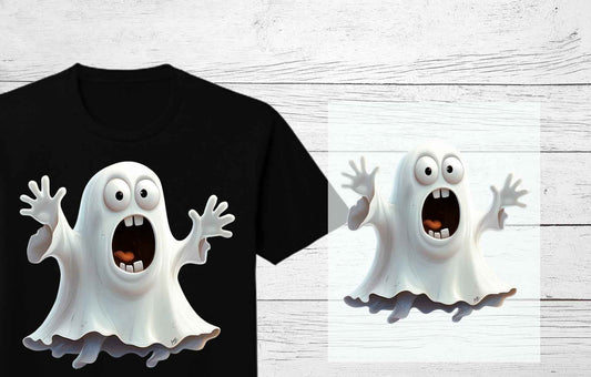 Ready to press Halloween Designs  | Scared Ghost