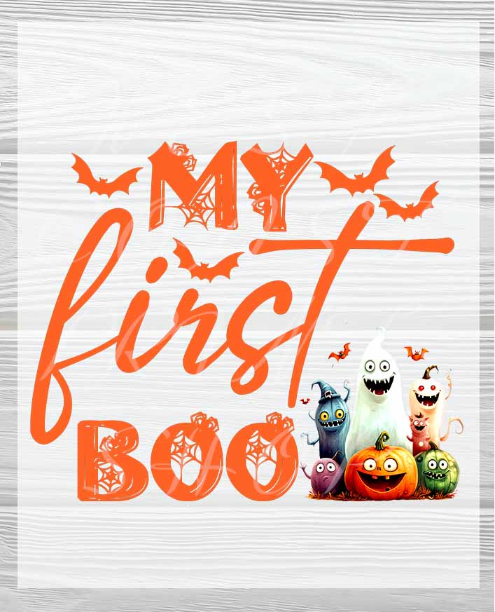 My First Boo Ready to Press Halloween Transfer | Cute Kid's Ready to press DTF Transfers