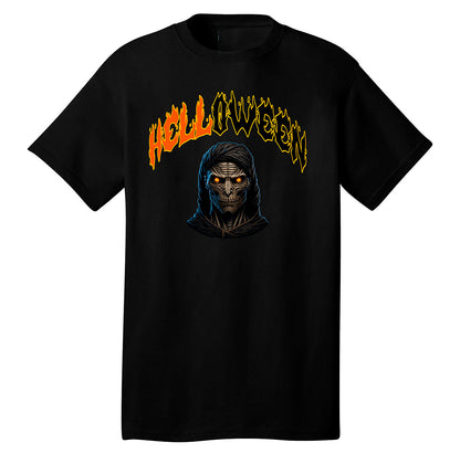Spooky Evil HellOween  Graphic T-Shirt – 100% Cotton Halloween Shirt