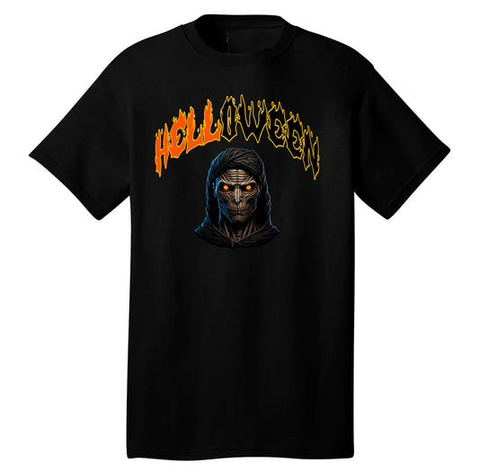 Spooky Evil HellOween  Graphic T-Shirt – 100% Cotton Halloween Shirt