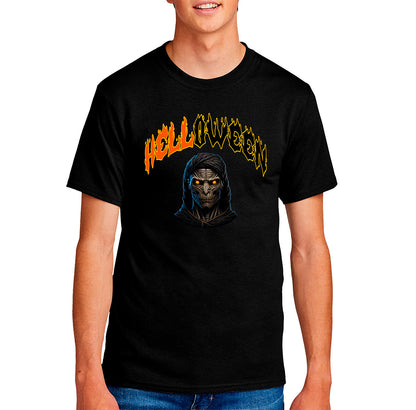 Spooky Evil HellOween  Graphic T-Shirt – 100% Cotton Halloween Shirt