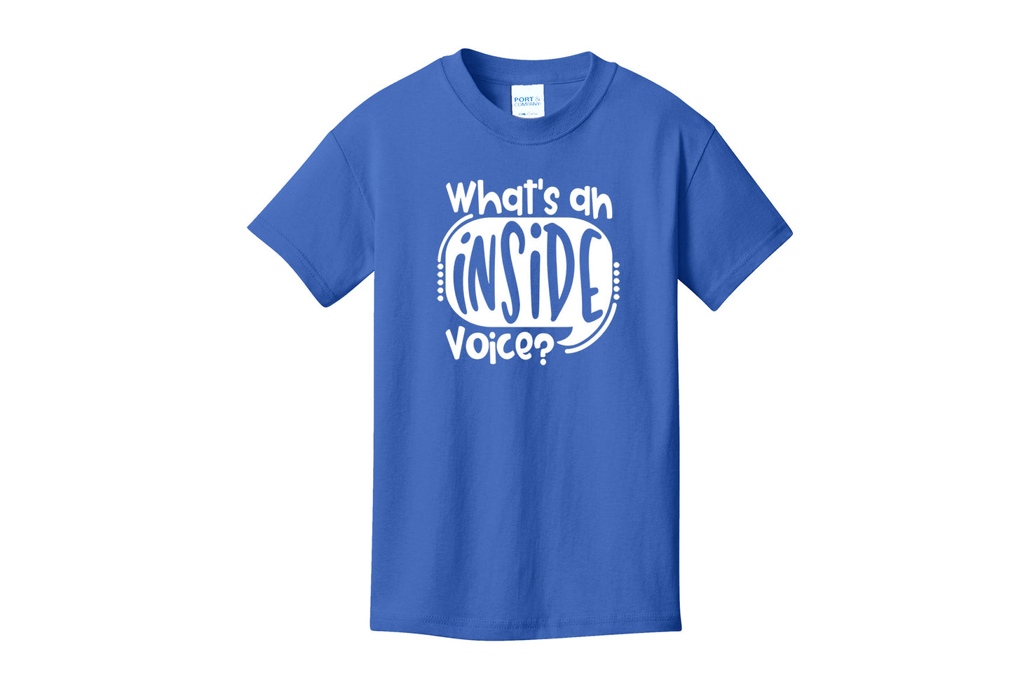 What's An Inside Voice?  Kid's funny T-Shirt, Boys and Girls T-shirts