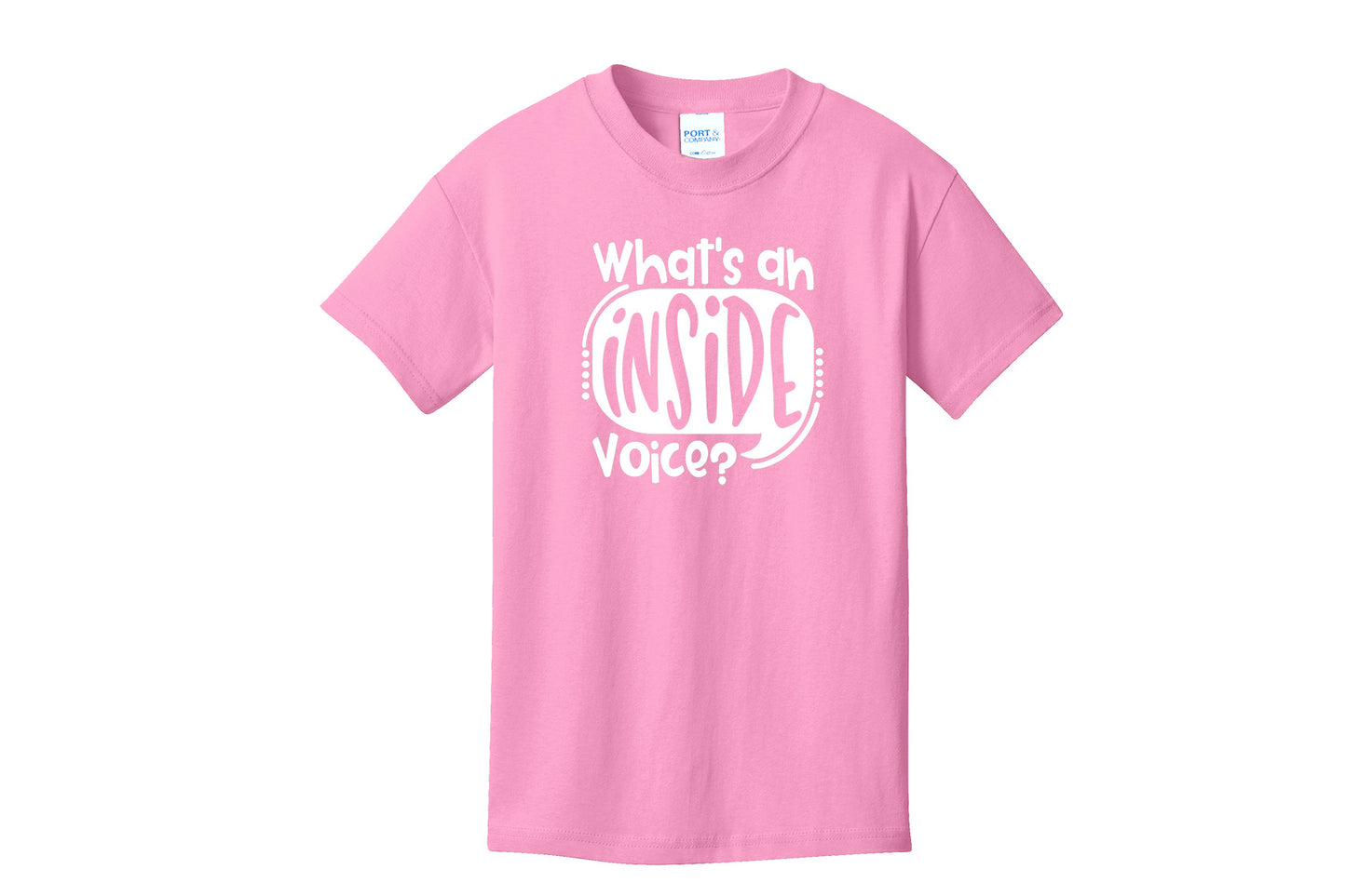 What's An Inside Voice?  Kid's funny T-Shirt, Boys and Girls T-shirts