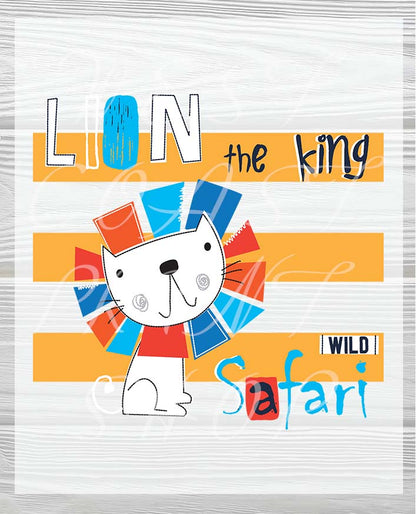 Lion King Safari Heat Press DTF Transfer for Kids and Babies