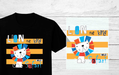 Lion King Safari Heat Press DTF Transfer for Kids and Babies