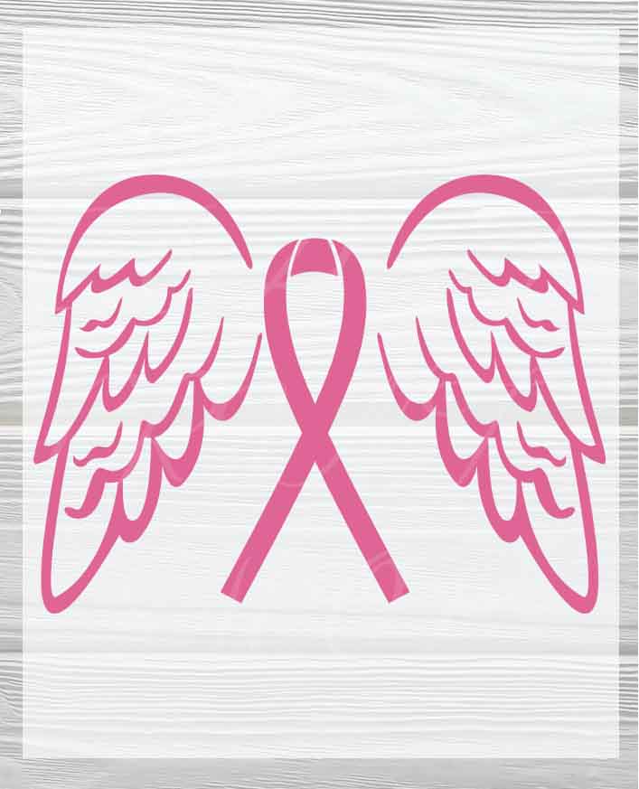 Pink Wings & Ribbon | Breast Cancer Awareness DTF Heat Press Transfers