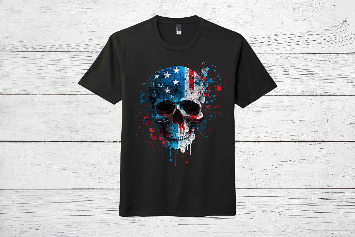 American Flag Skull Tee, Men's T-shirt