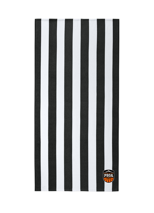 PBOA Stripe Beach Towel Black & White 30"w x 60" l (PT45)