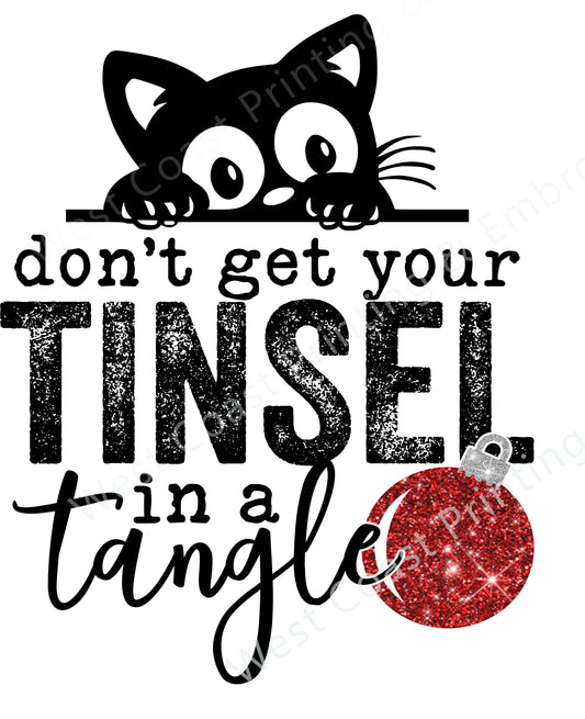 Heat Press Transfers, DTF Transfer, Don't Get Your Tinsel in a Tangle