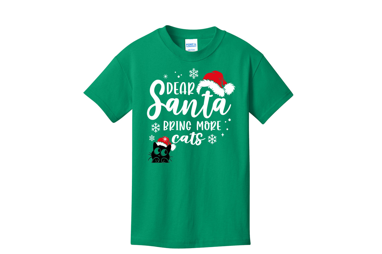 Christmas Kids Dear Santa Bring More Cats Graphic T-Shirt