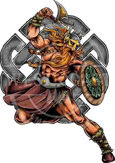 Ready to Press DTF Transfer  | Viking Warrior | Bold Graphic for Men & Boys | Norse Mythology, Battle Design