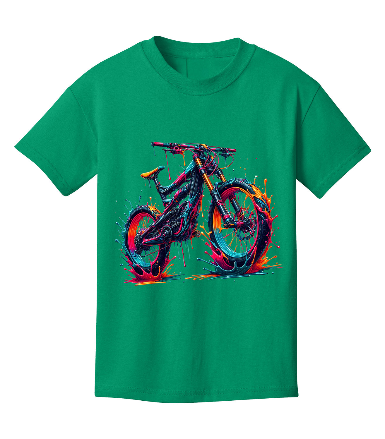 Vibrant Bike Graphic T-Shirt for Kids, Colorful Bike T-Shirt