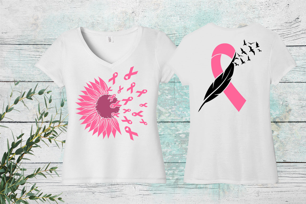 Breast Cancer Awareness, Ladies T-Shirt, Ladies short sleeve white Tee