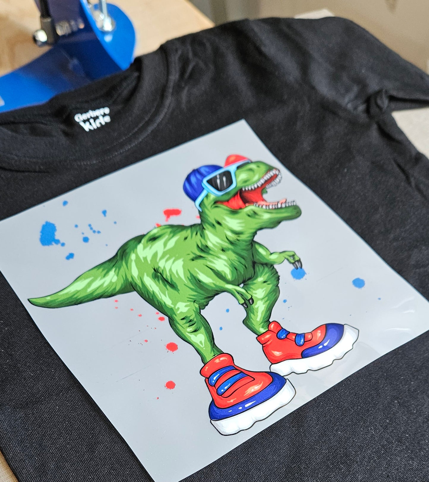Heat Press Transfers, DTF, Direct to Film Transfer - Dino, T-REX Sneakers Boy's Graphic