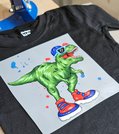 Dino Ready-to-Press DTF Transfers – Dinosaur Full Color Heat Press Transfer