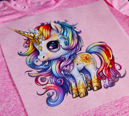 Heat Press Transfers, DTF, Direct to Film, Full Color Unicorn